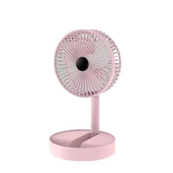 Yesplus Ys-1604 Επαναφορτιζόμενο Ανεμιστηράκι Γραφείο Επιτραπέζια 360 Περιστρεφόμενο Πτυσσόμενο - Ροζ
