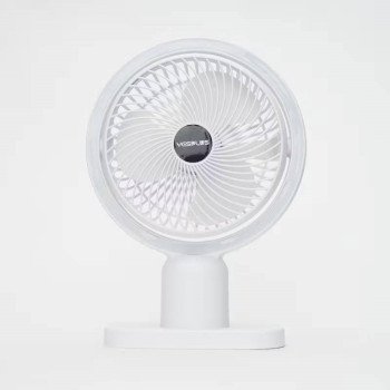 Yesplus Ys-1608 Επαναφορτιζόμενο Ανεμιστηράκι Γραφείο Επιτραπέζια Με Φως 360 Περιστρεφόμενο - Λευκό