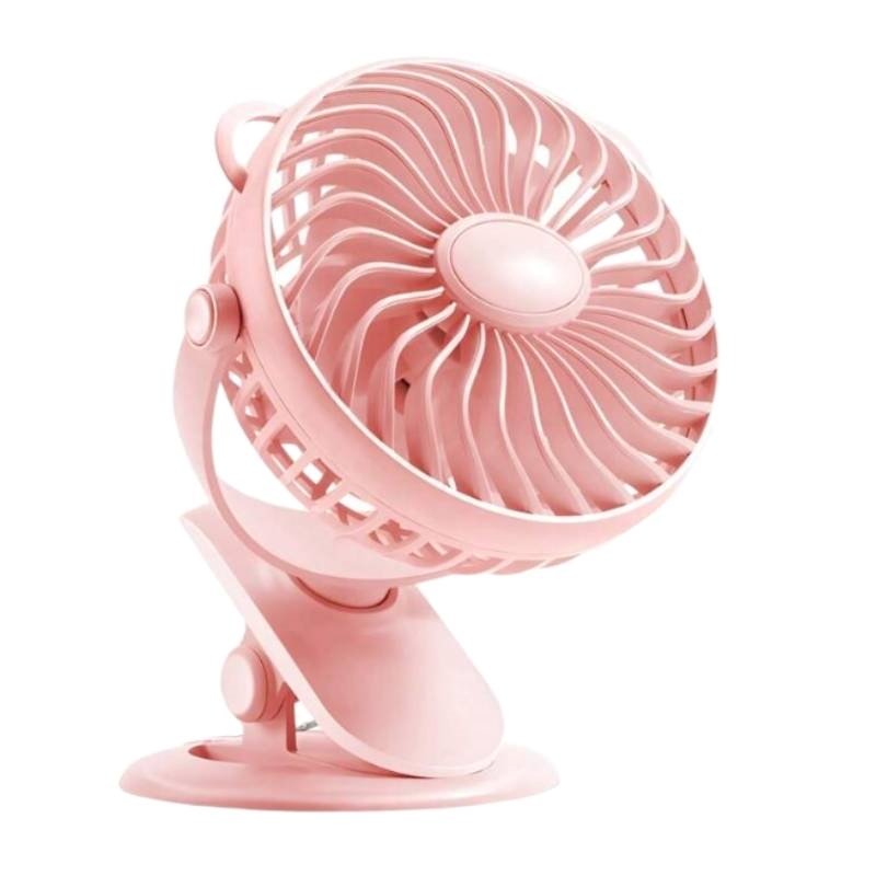 Yesplus Ys-1605 Επαναφορτιζόμενο Ανεμιστήρας Σφιγκτήρα Τραπεζιού 360 Περιστρεφόμενο - Ροζ