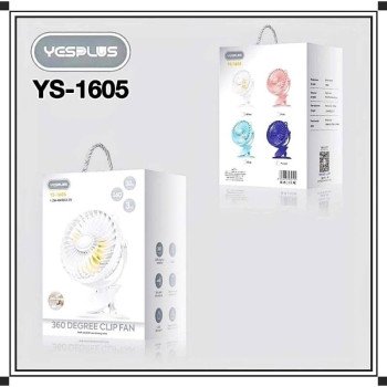Yesplus Ys-1605 Επαναφορτιζόμενο Ανεμιστήρας Σφιγκτήρα Τραπεζιού 360 Περιστρεφόμενο - Γαλάζιο