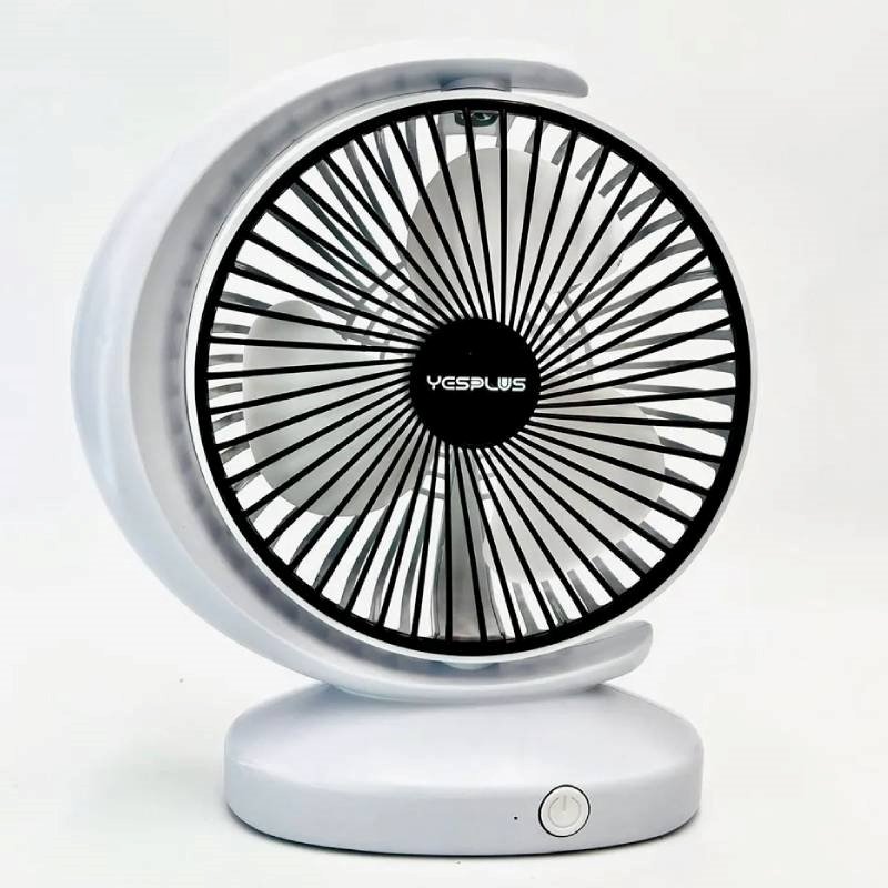 Yesplus Ys-1612 Επαναφορτιζόμενος Επιτραπέζιος Ανεμιστήρας - Λευκό-Μαύρο