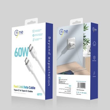 Nine 60W Fastlink Καλώδιο φόρτισης δεδομένων USB-C σε USB-C  - Λευκό
