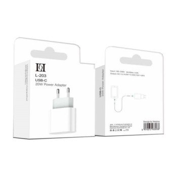 Lol L-203 Φορτιστής Χωρίς Καλώδιο Με Θύρα Usb-C 20W Λευκό