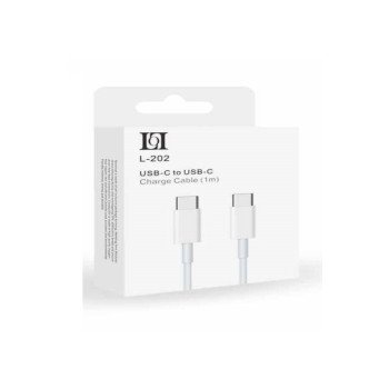 Lol L-202 Καλώδιο Φόρτισης Δεδομένων Usb-C Σε Usb-C (1M) -  Λευκό