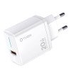 Tuqin QE40 Φορτιστής με  20W Γρήγορη Φόρτιση με Καλώδιο USB-A Σε Type-C - Λευκό
