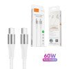 Vidvie CB4038C&C 60W Καλώδιο Φόρτισης και Μεταφοράς Δεδομένων Type-C Σε Type-C (2M) - Χρώμα: Λέυκο