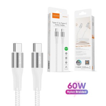 Vidvie CB4038C&C 60W Καλώδιο Φόρτισης και Μεταφοράς Δεδομένων Type-C Σε Type-C (2M) - Χρώμα: Λέυκο