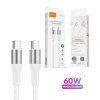 Vidvie CB4038C&C 60W Καλώδιο Φόρτισης και Μεταφοράς Δεδομένων Type-C Σε Type-C (3M) - Χρώμα: Λέυκο
