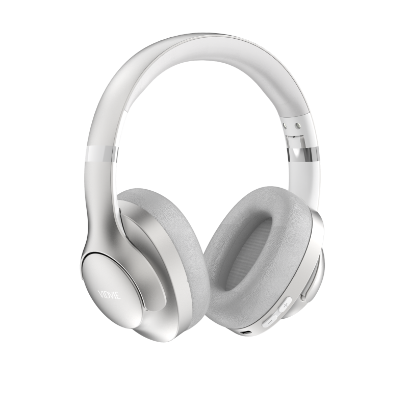 Vidvie BBH2113 Ασύρματα / Ενσύρματα On Ear Ακουστικά με ANC και 40 ώρες Λειτουργίας - Ασήμι