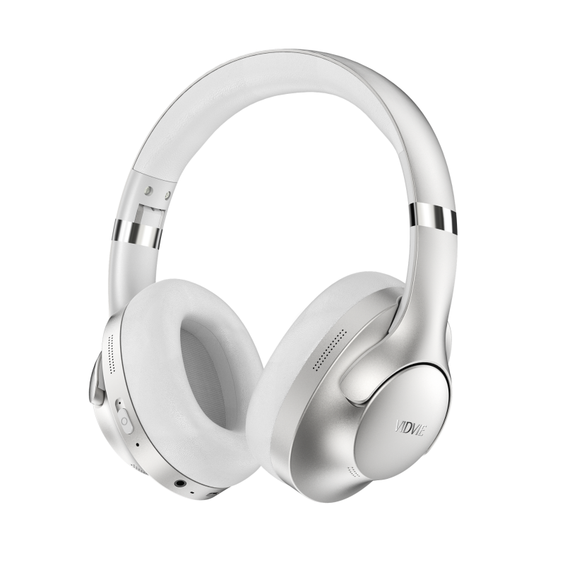 Vidvie BBH2113 Ασύρματα / Ενσύρματα On Ear Ακουστικά με ANC και 40 ώρες Λειτουργίας - Ασήμι