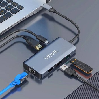 Vidvie 6IN1 USB-C Docking Station με HDMI 4K PD Ethernet Ασημί (HUB01)