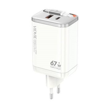 Vidvie 67W GaN Ανασυρόμενο καλώδιο γρήγορης φόρτισης με Θύρες USB-A και Θύρες USB-C (XL-PLE224)