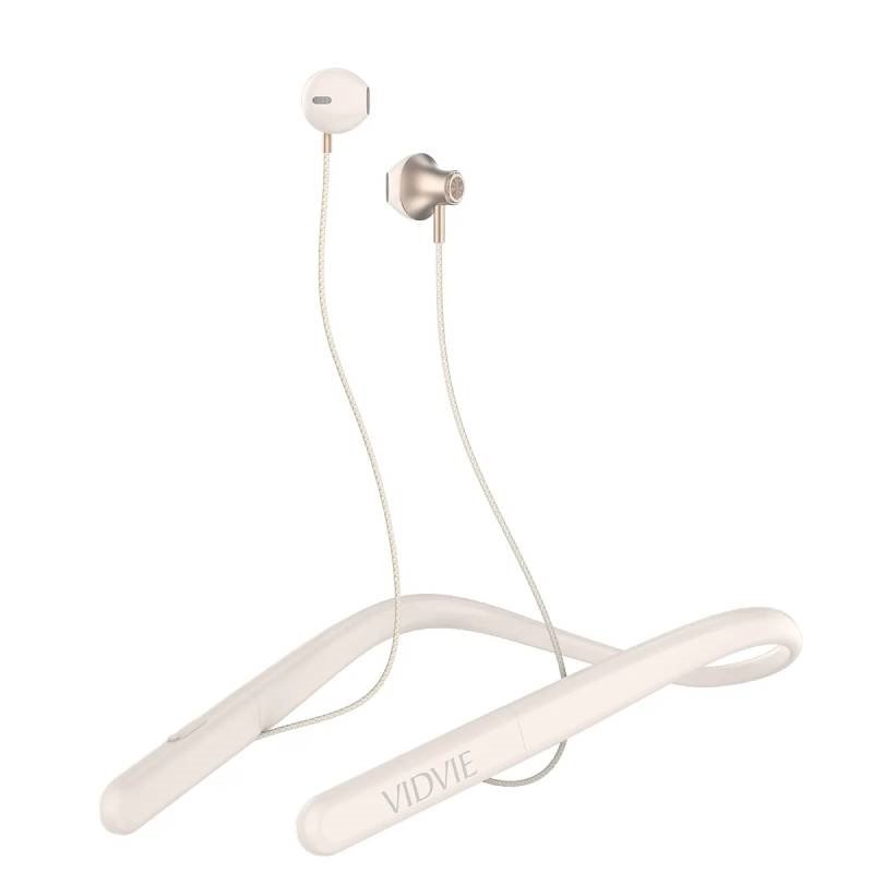 Vidvie BT881 Ασύρματα Ακουστικά με Αντοχή στον Ιδρώτα Χρόνος ομιλίας έως 18 ώρες - Μπεζ