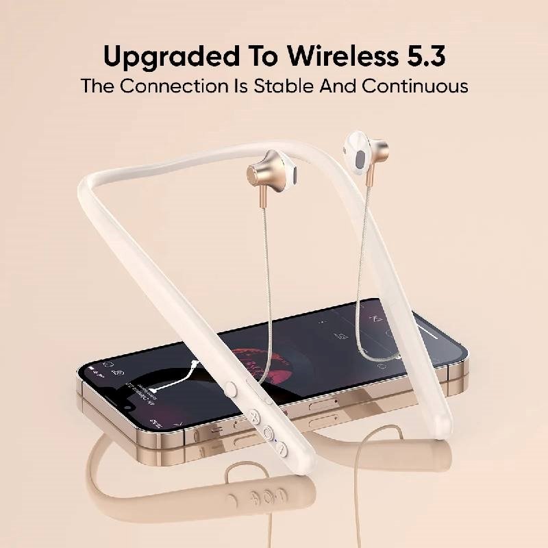 Vidvie BT881 Ασύρματα Ακουστικά με Αντοχή στον Ιδρώτα Χρόνος ομιλίας έως 18 ώρες - Μπεζ