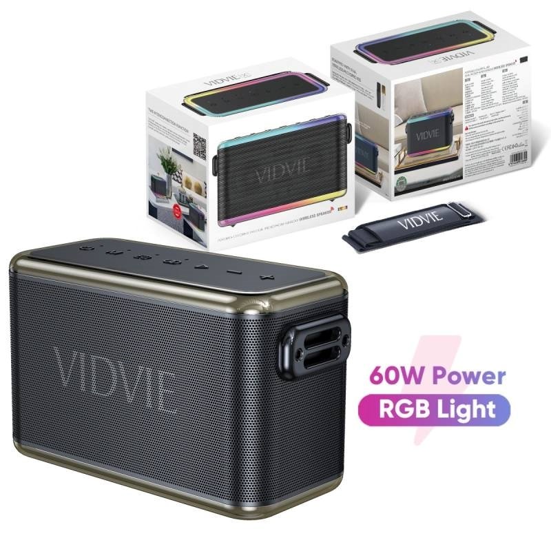 Vidvie 60W Αδιάβροχο Ηχείο Bluetooth Karoke Με Φως RGB Και δύο μικρόφωνα (XL-SP910) - Μαύρο