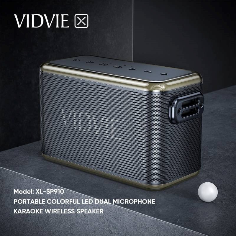 Vidvie 60W Αδιάβροχο Ηχείο Bluetooth Karoke Με Φως RGB Και δύο μικρόφωνα (XL-SP910) - Μαύρο