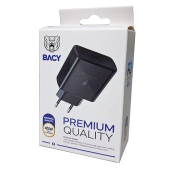 BACY Φορτιστής Χωρίς Καλώδιο με Θύρα USB-C 45W Power Delivery Μαύρο