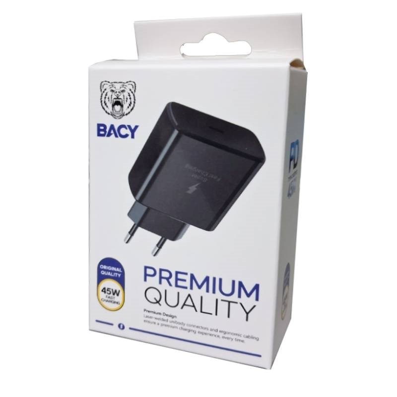 BACY Φορτιστής Χωρίς Καλώδιο με Θύρα USB-C 45W Power Delivery Μαύρο