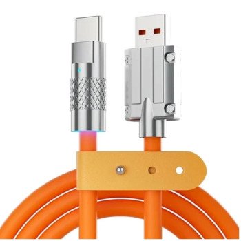 BYZ X98 60W Καλώδιο Φόρτισης και Μεταφοράς Δεδομένων USB Type-C - Πορτοκάλι