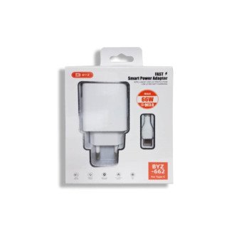 BYZ 662 Fast Charging Φορτιστής με Θύρα USB-A και Καλώδιο USB TYPE-C 5.0A /22.5W - Χρώμα: Λευκό