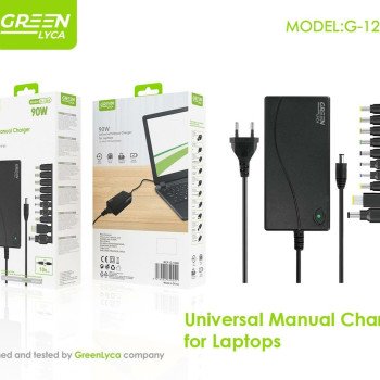 Green-Lyca G1266 90W Auto-Voltage Regulating Multi-Function Laptop Charger 10-Pin