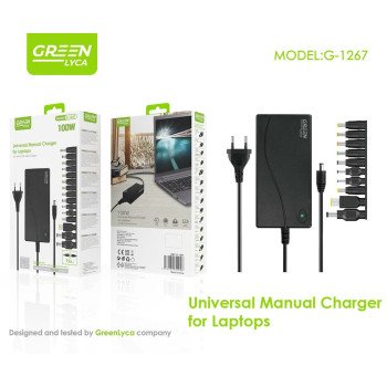 Green-Lyca G1267 100W Auto-Voltage Regulating Multi-Function Laptop Charger 10-Pin