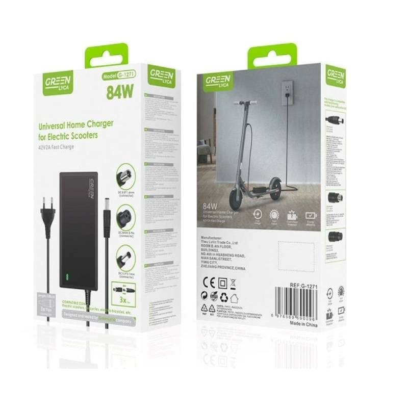Green-Lyca G1271 84W 3-Pin Φορτιστής για ηλεκτρικό σκούτερ 42V-2A
