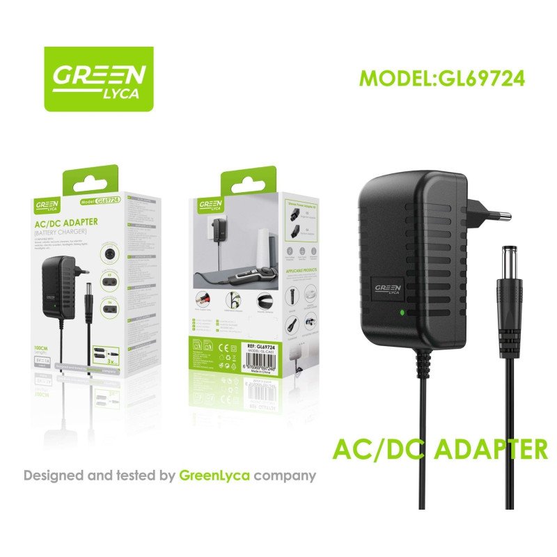 Green-Lyca GL69724 5V/1A 3-Pin Φορτιστής για ηλεκτρικό Ξυριστική μηχανή, ηλεκτρική σκούπα ρομπότ