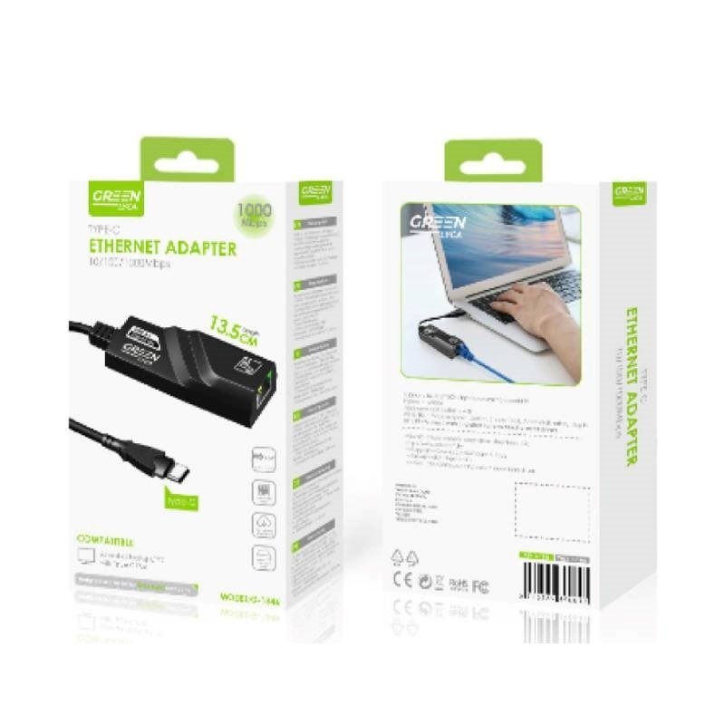 Green-Lyca GL-1346 Προσαρμογέας Ethernet USB TYPE-C 1000mbps